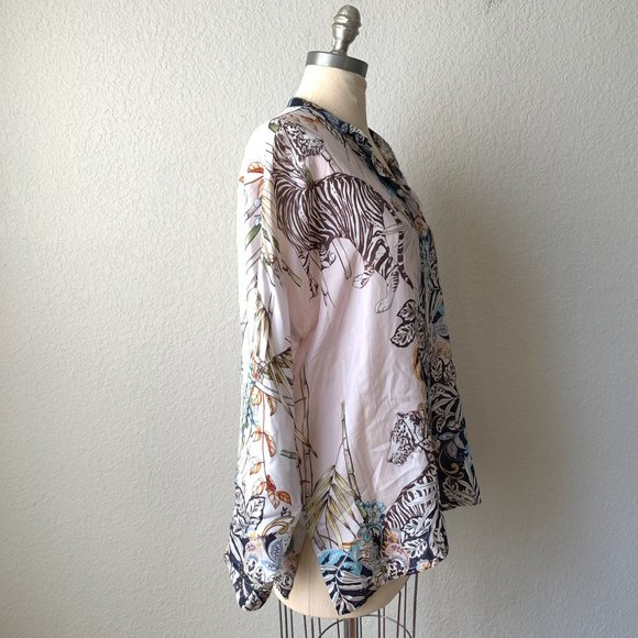 JOHNNY WAS Shining Agatha Silk Shirt Button Down Top RARE!!! - Picture 5 of 13